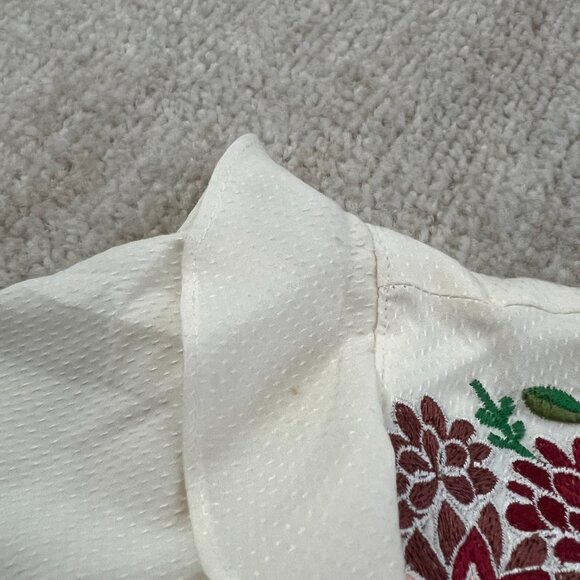 Anthropologie A Picture’s Worth Floral Embroidered Sheer Ruffle Blouse Top XS - Picture 8 of 12